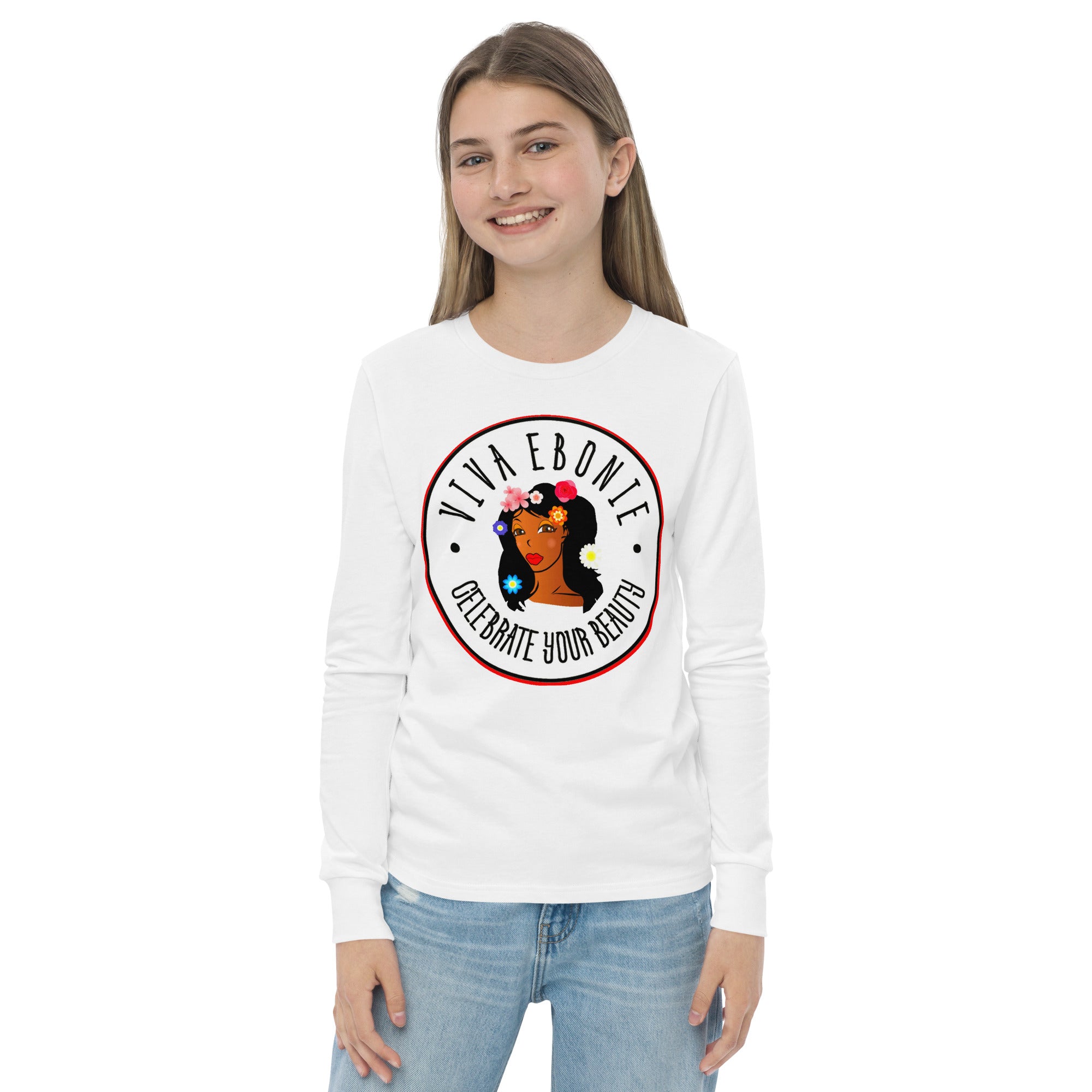 Viva Ebonie Jade Flowers long sleeve tshirt - VivaSistah