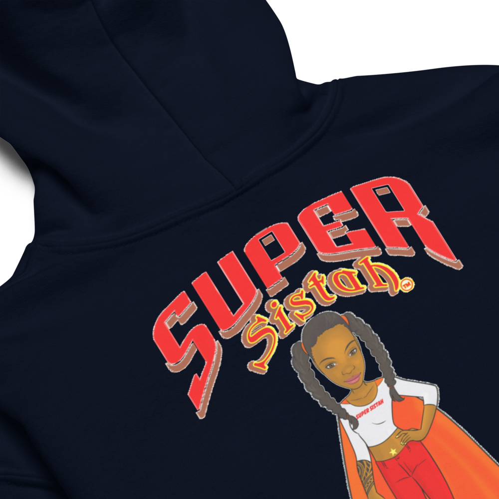 Teen & Women's Clothing — youth cotton fleece hoodie heavy blend — Super Sistah front & back design