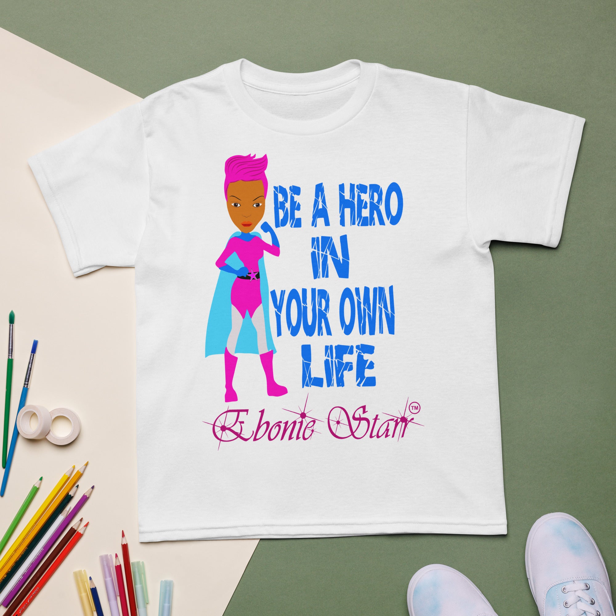 Ebonie Starr Be A Hero short sleeve t-shirt - VivaSistah
