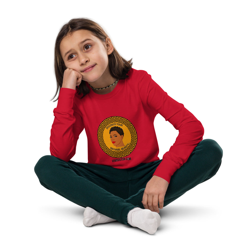 Youth long sleeve tee Afrika Naturally Beautiful - VivaSistah