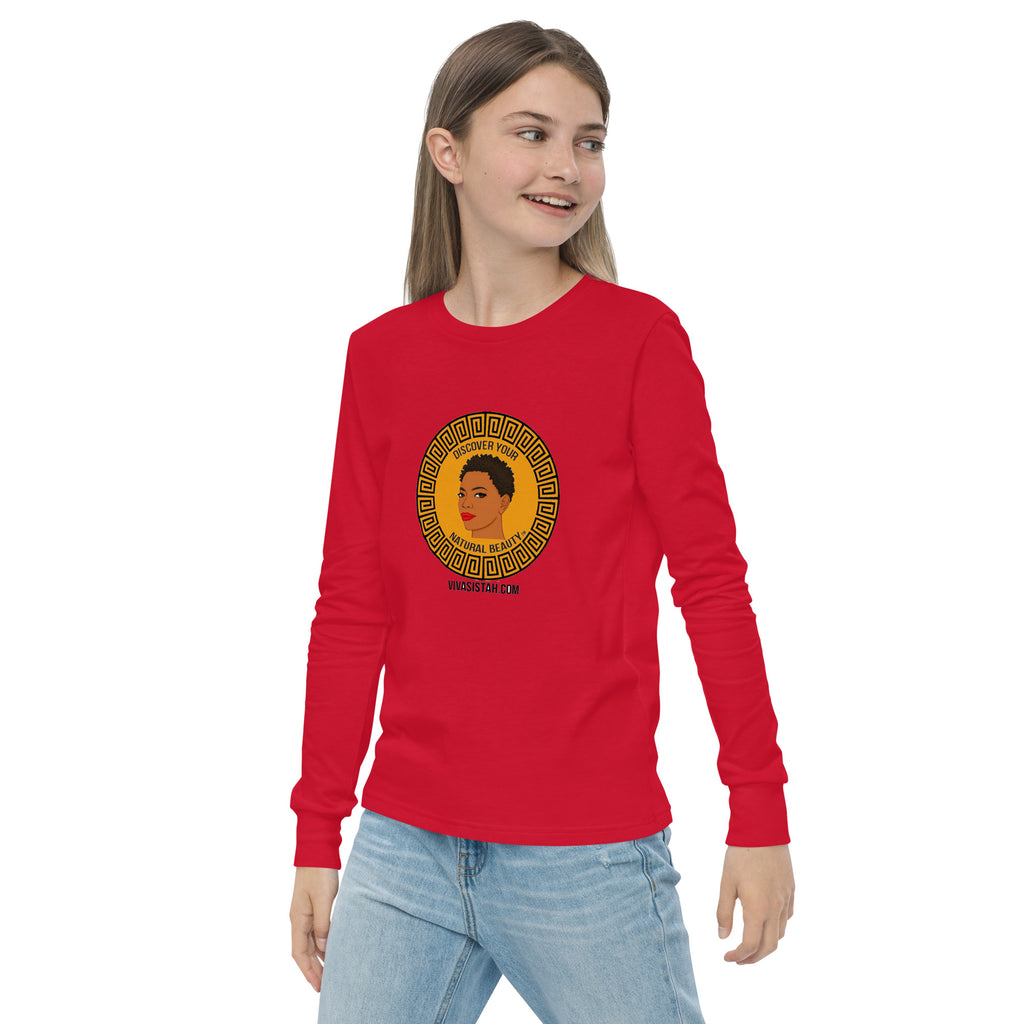 Youth long sleeve tee Afrika Naturally Beautiful - VivaSistah