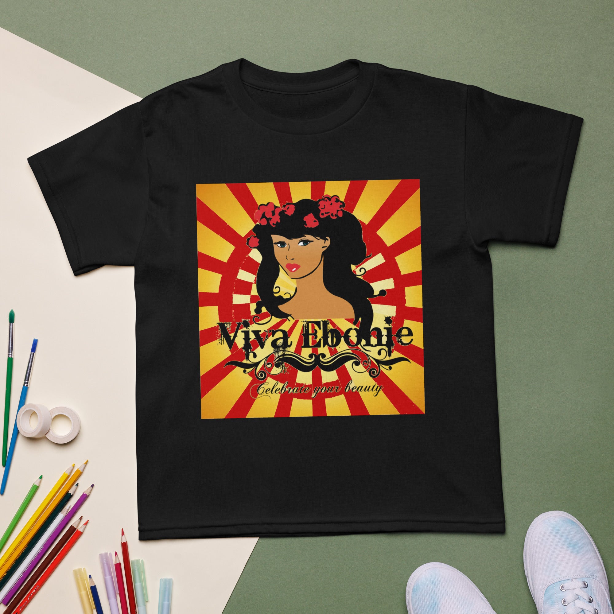 Youth t-shirt Chantay Red Burst - VivaSistah