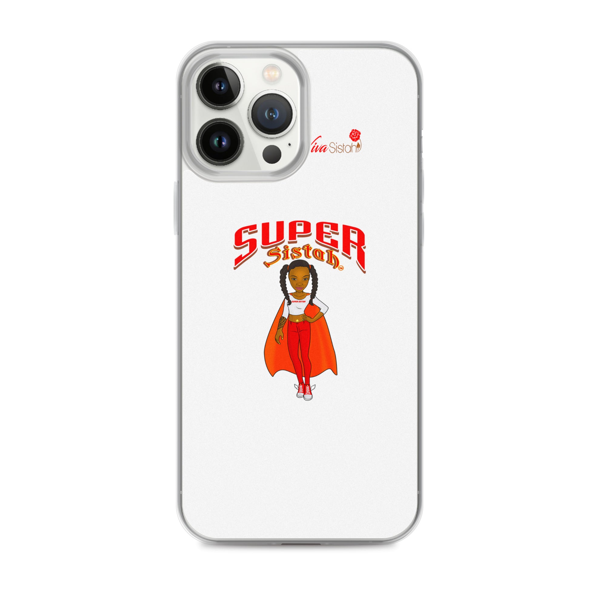 Clear Case for iPhone® Super Sistah w logo - VivaSistah