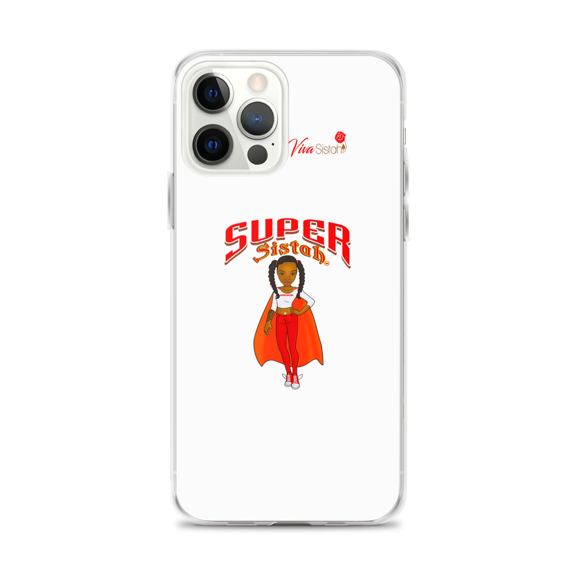 Clear Case for iPhone® Super Sistah w logo - VivaSistah