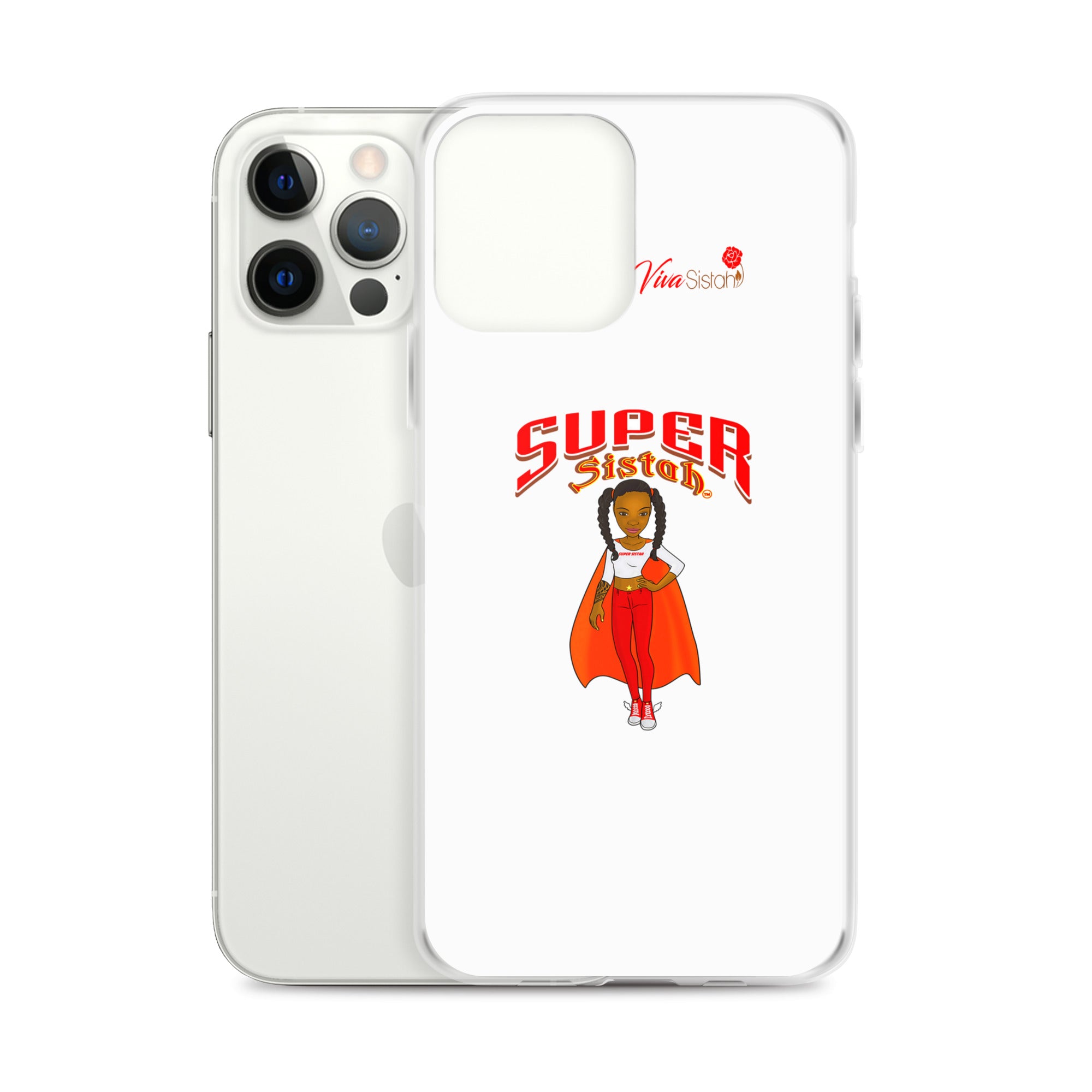 Clear Case for iPhone® Super Sistah w logo - VivaSistah