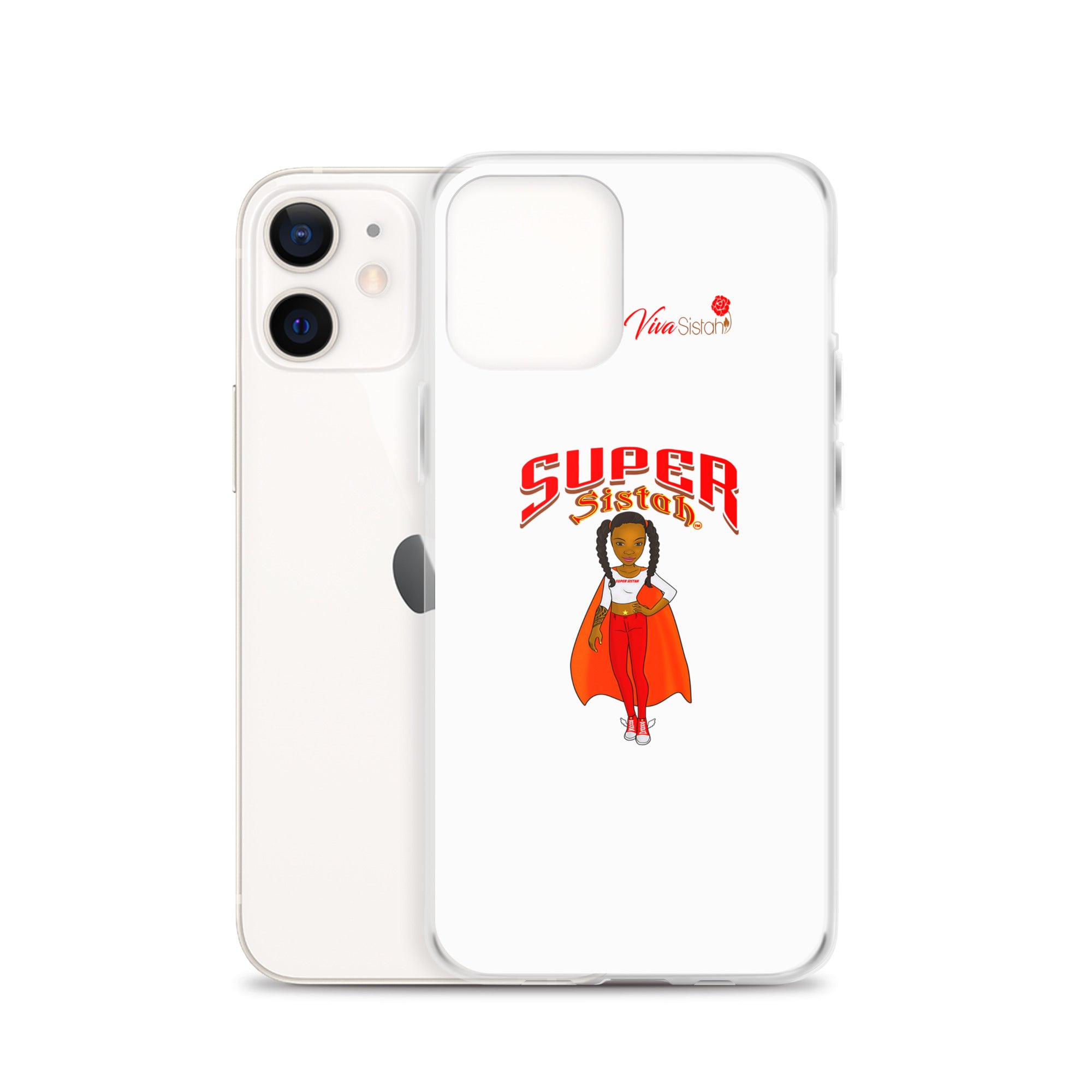 Clear Case for iPhone® Super Sistah w logo - VivaSistah