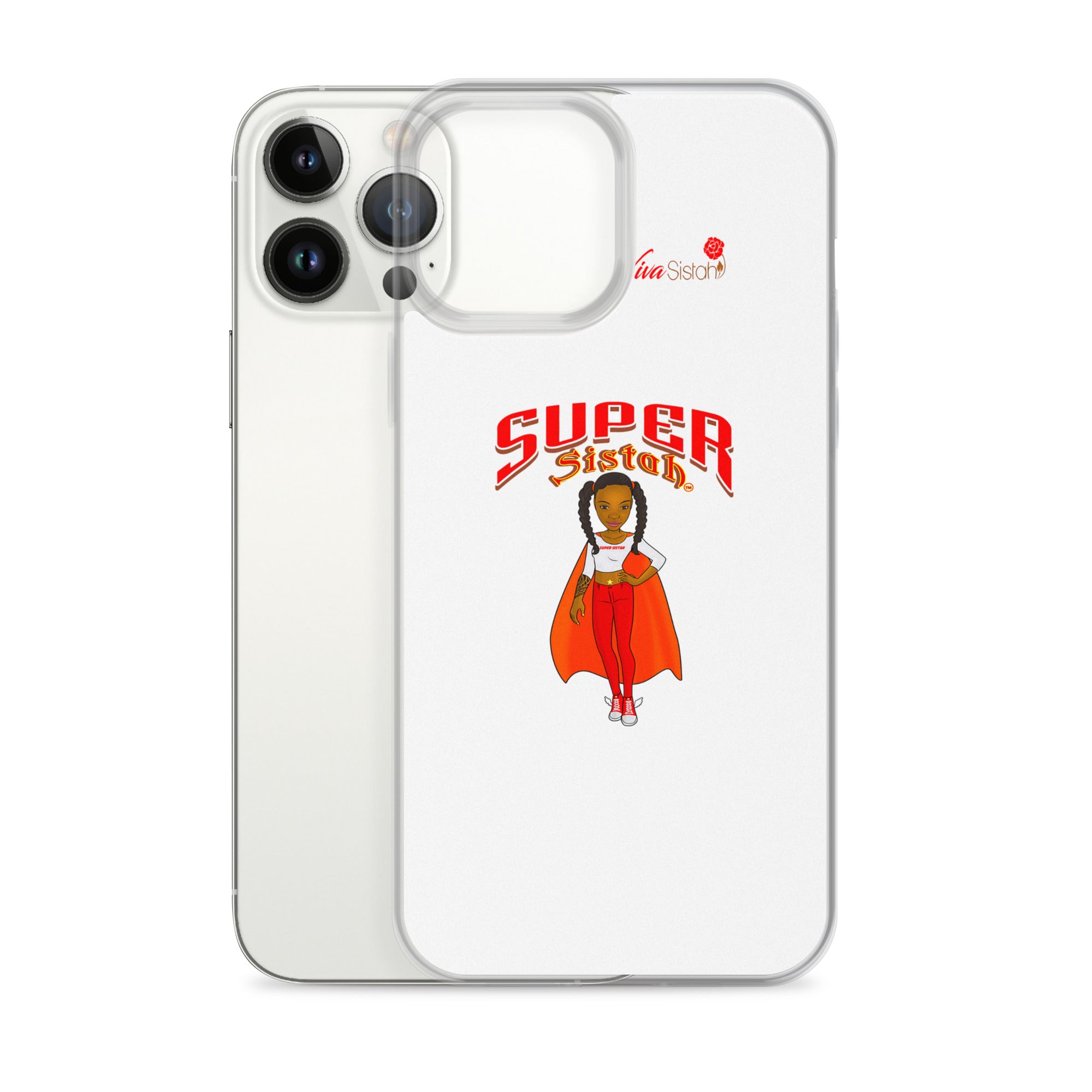 Clear Case for iPhone® Super Sistah w logo - VivaSistah