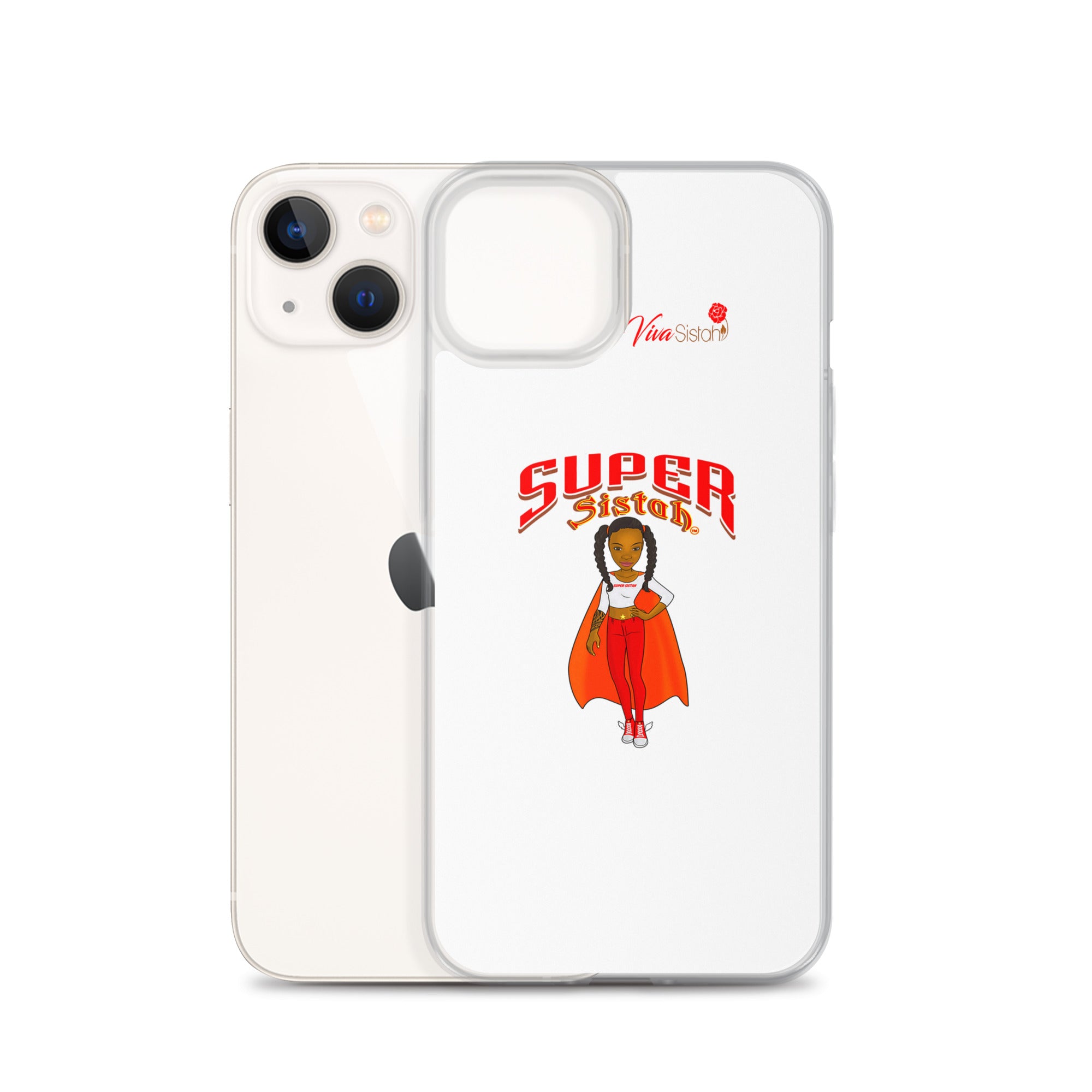 Clear Case for iPhone® Super Sistah w logo - VivaSistah