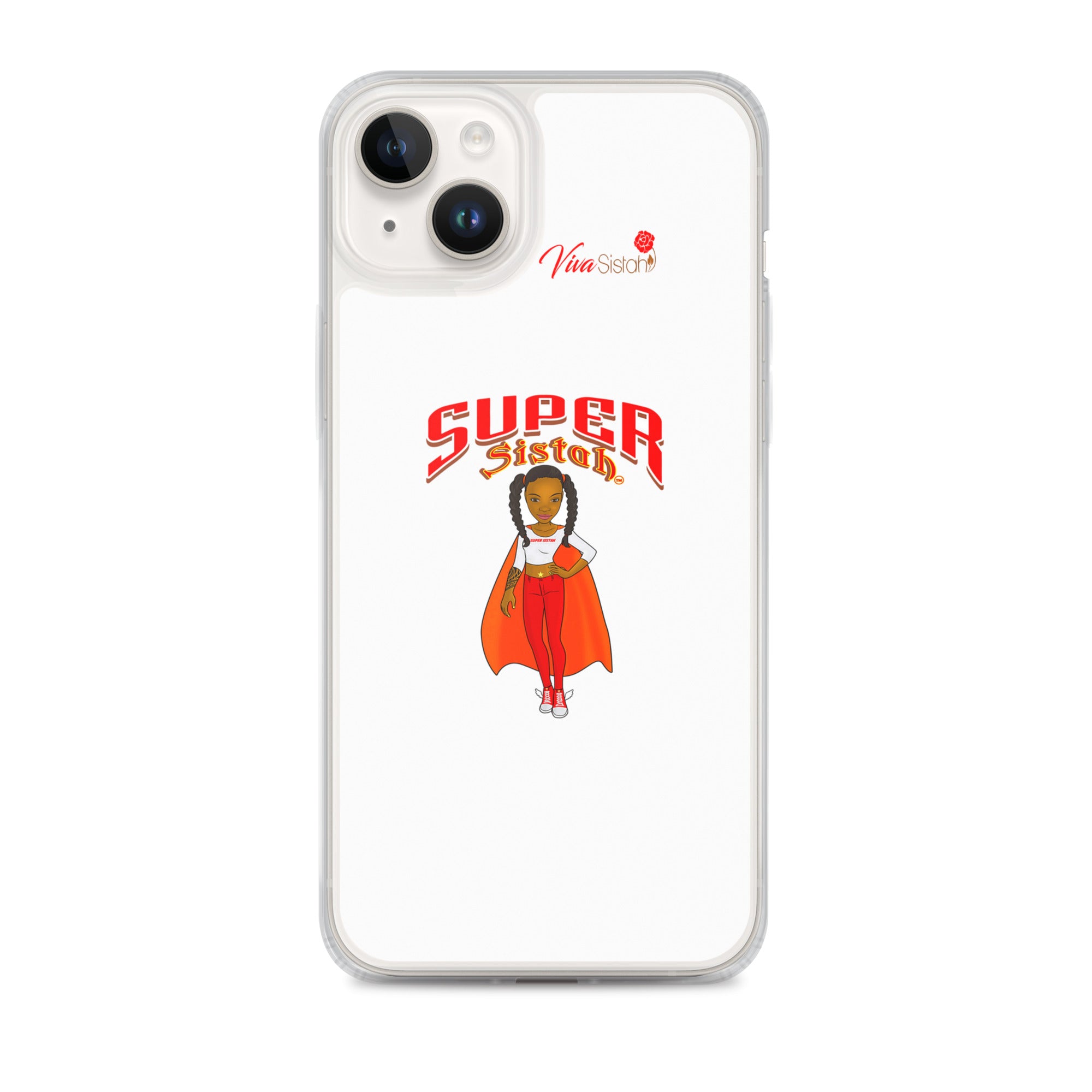 Clear Case for iPhone® Super Sistah w logo - VivaSistah