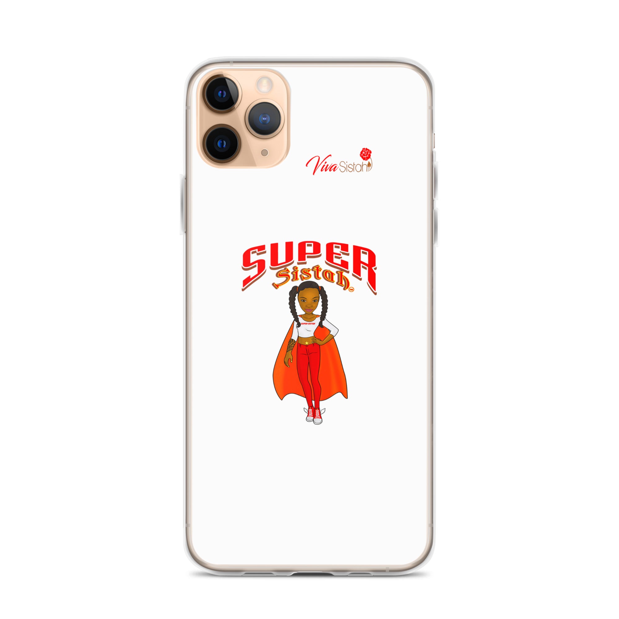 Clear Case for iPhone® Super Sistah w logo - VivaSistah