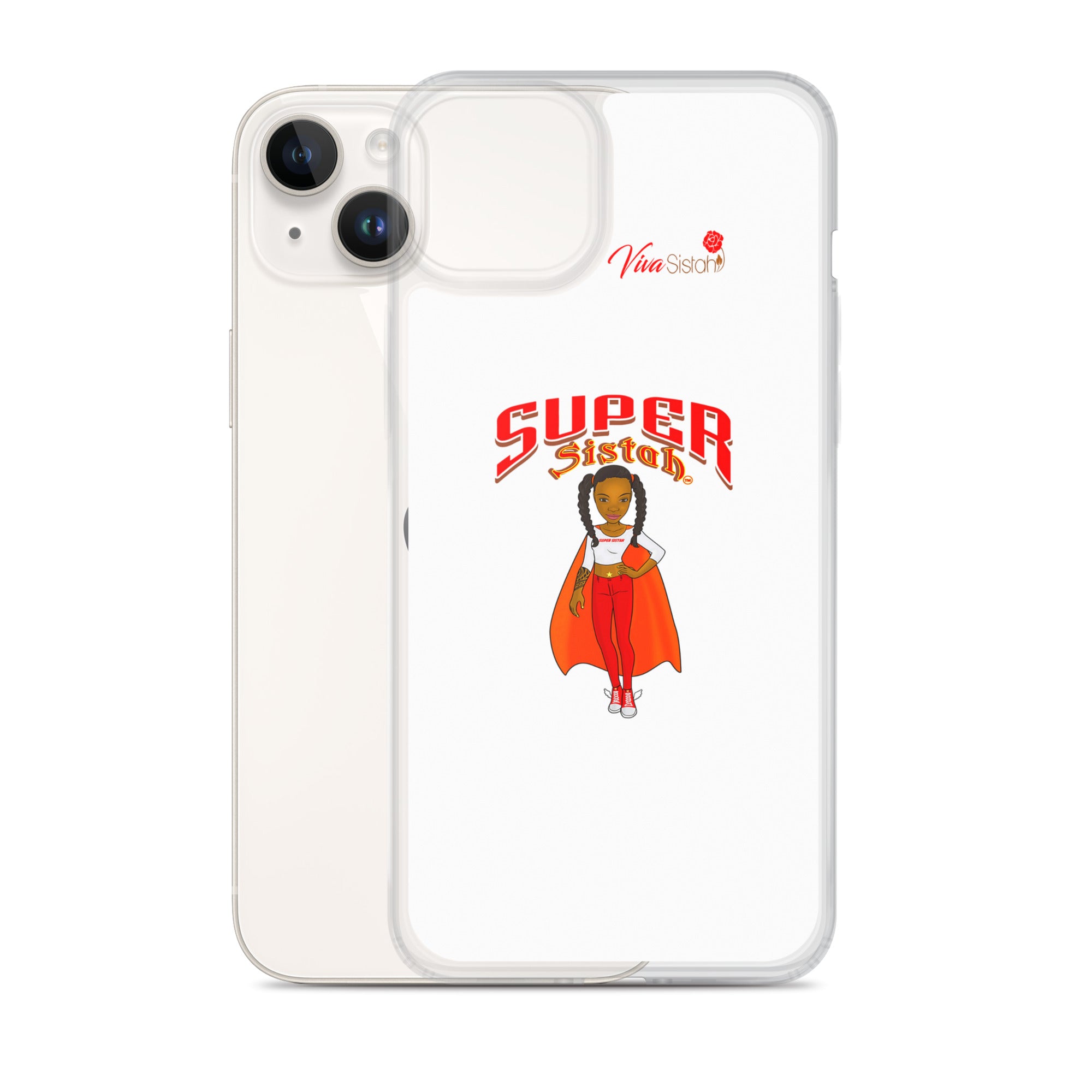 Clear Case for iPhone® Super Sistah w logo - VivaSistah
