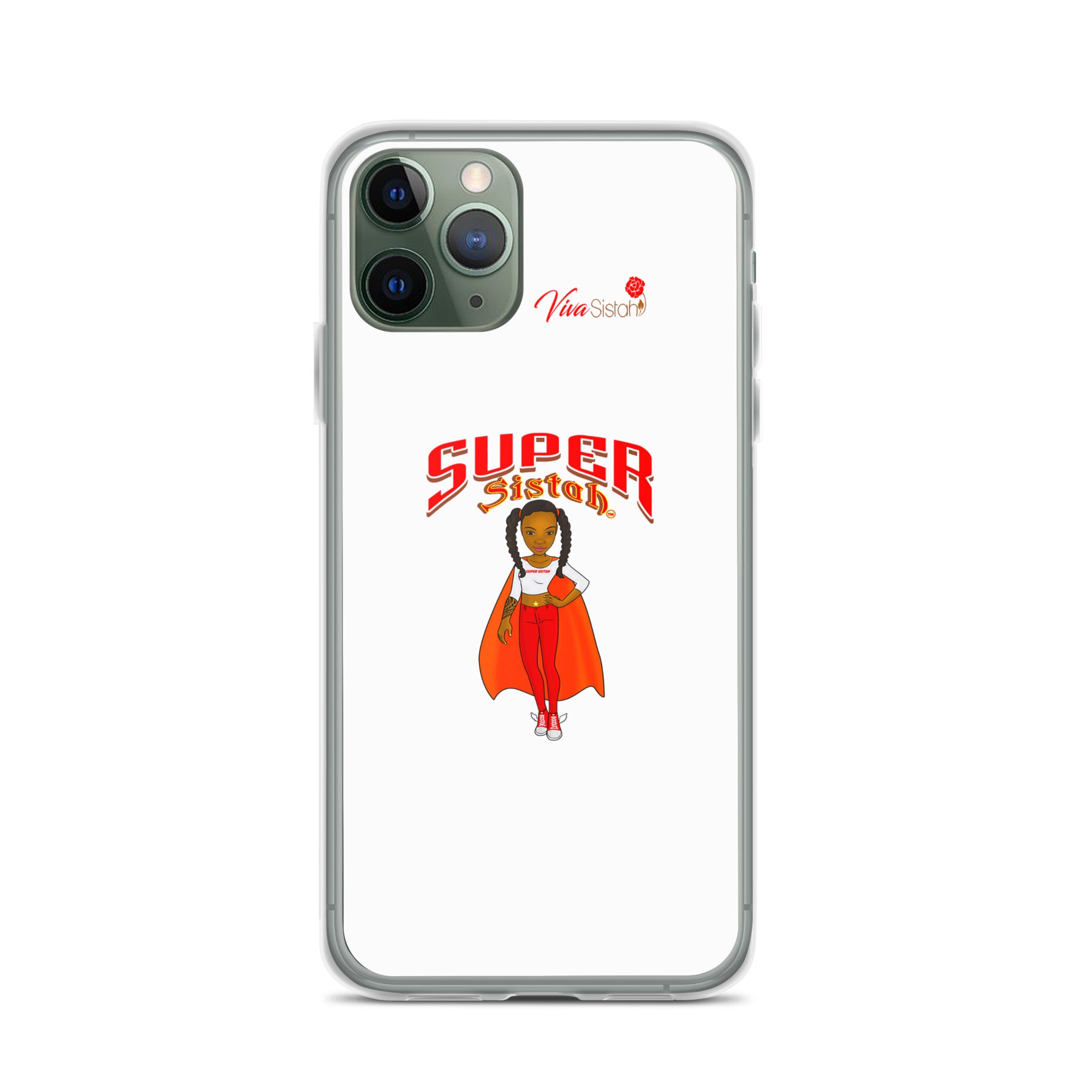 Clear Case for iPhone® Super Sistah w logo - VivaSistah