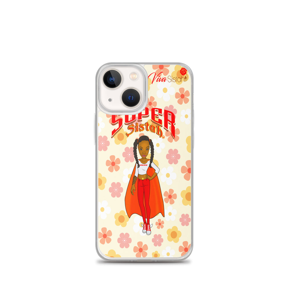 Clear Case for iPhone® Super Sistah floral - VivaSistah