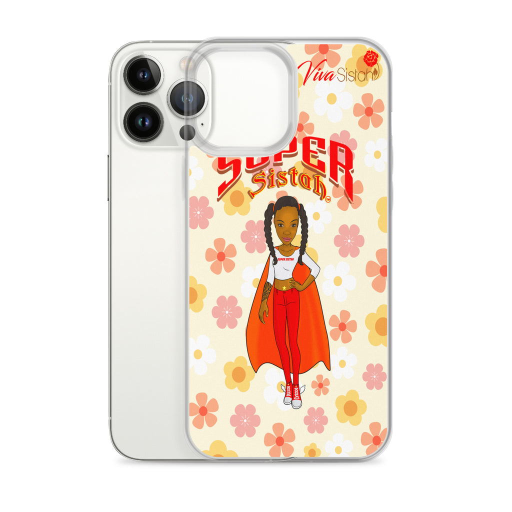 Clear Case for iPhone® Super Sistah floral - VivaSistah