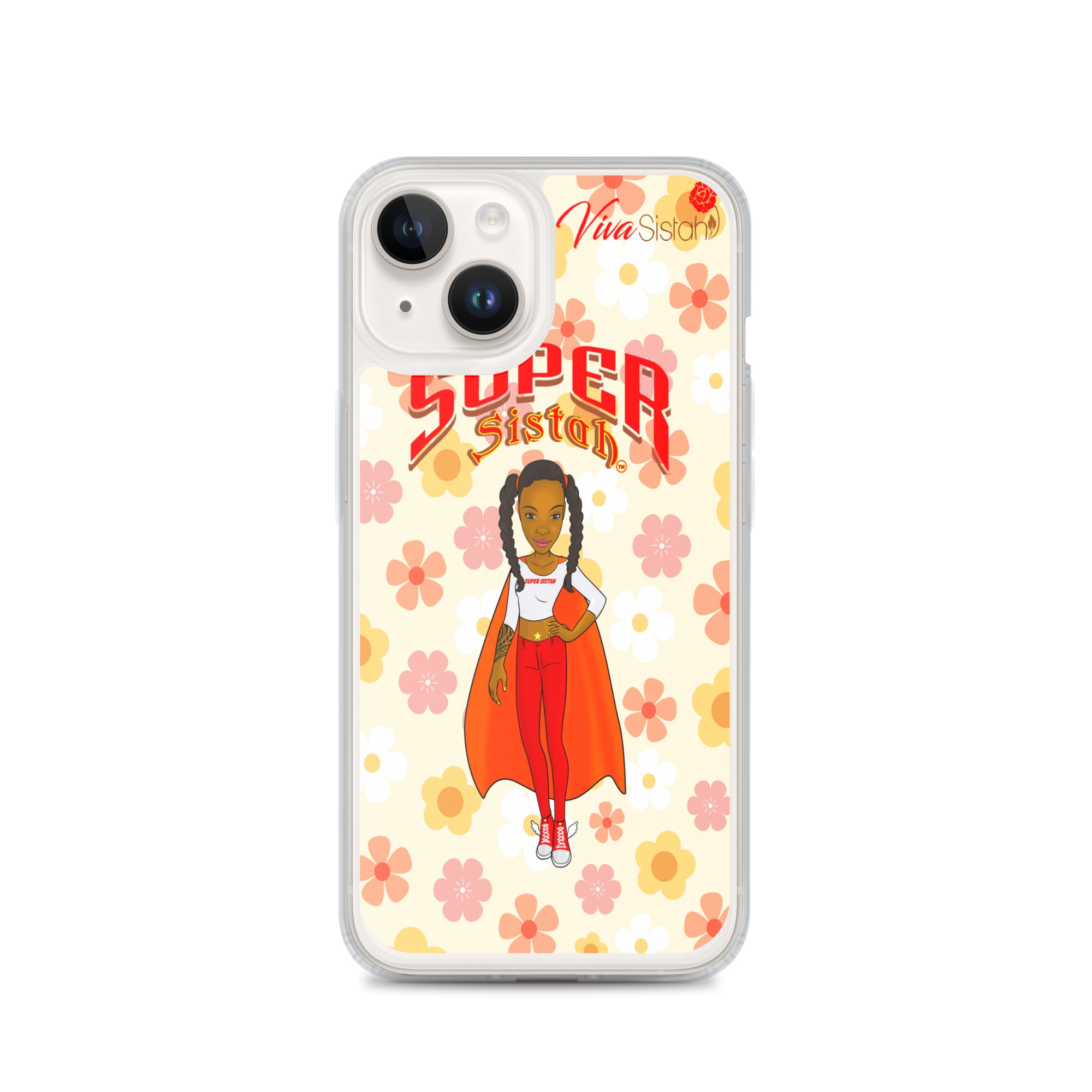 Clear Case for iPhone® Super Sistah floral - VivaSistah