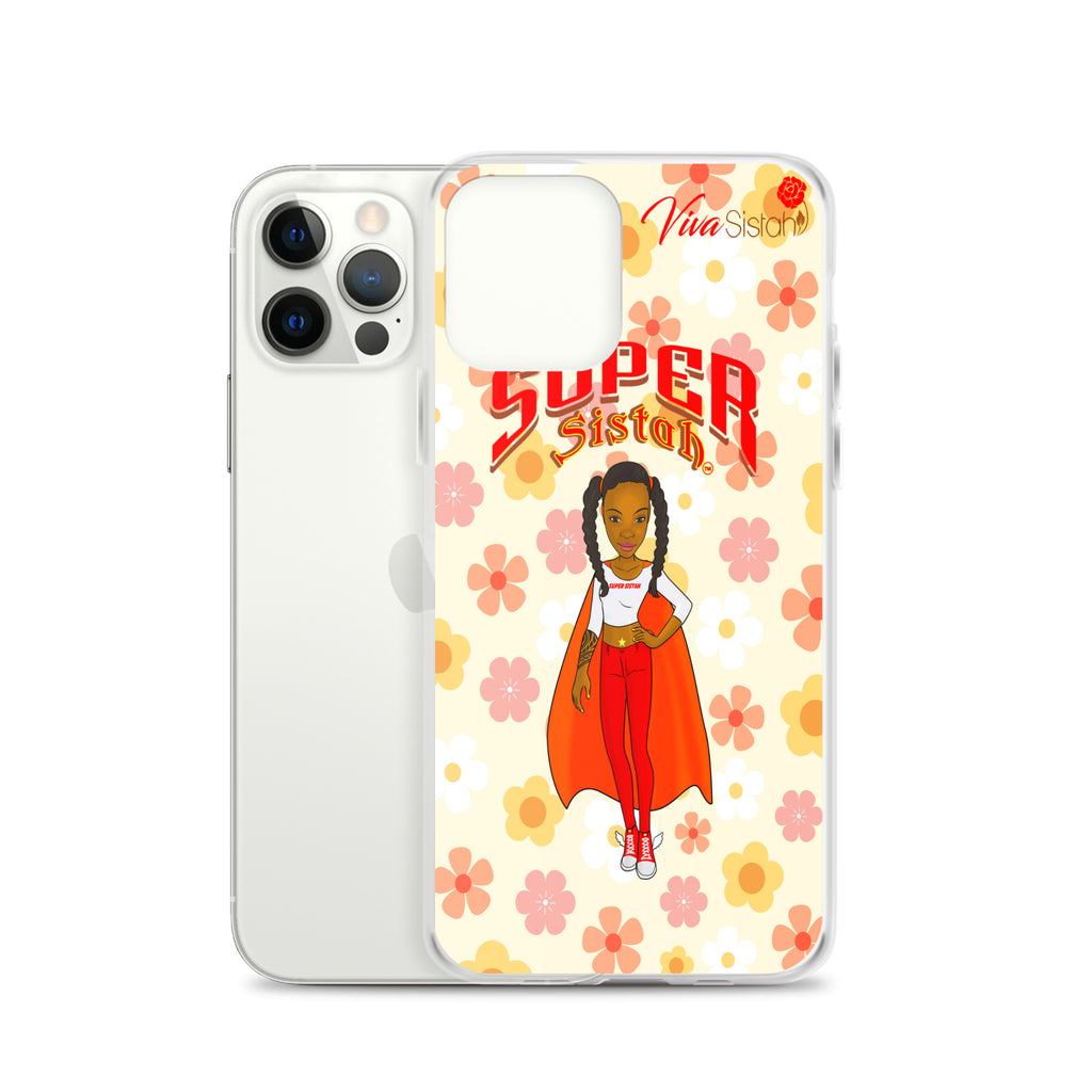 Clear Case for iPhone® Super Sistah floral - VivaSistah