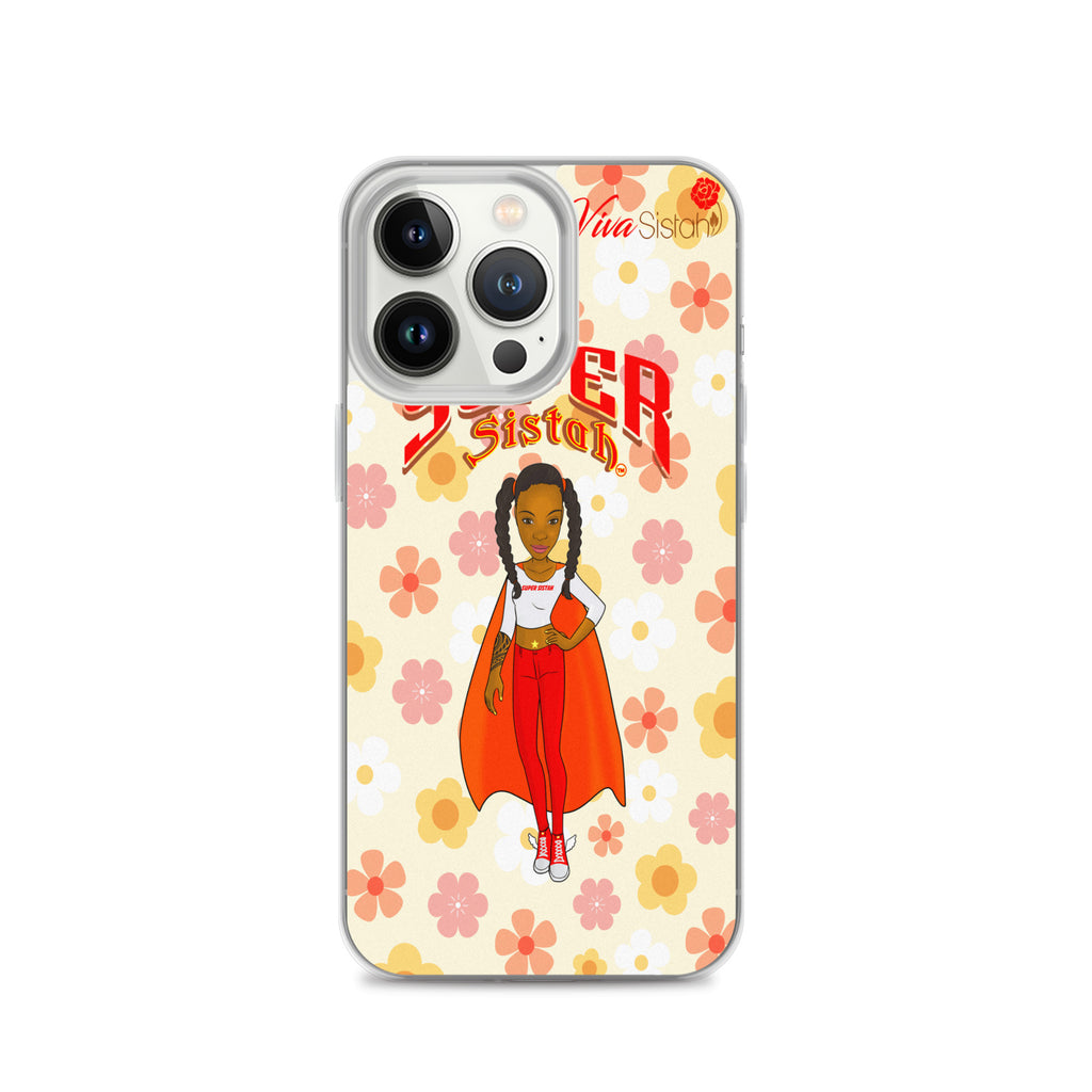 Clear Case for iPhone® Super Sistah floral - VivaSistah