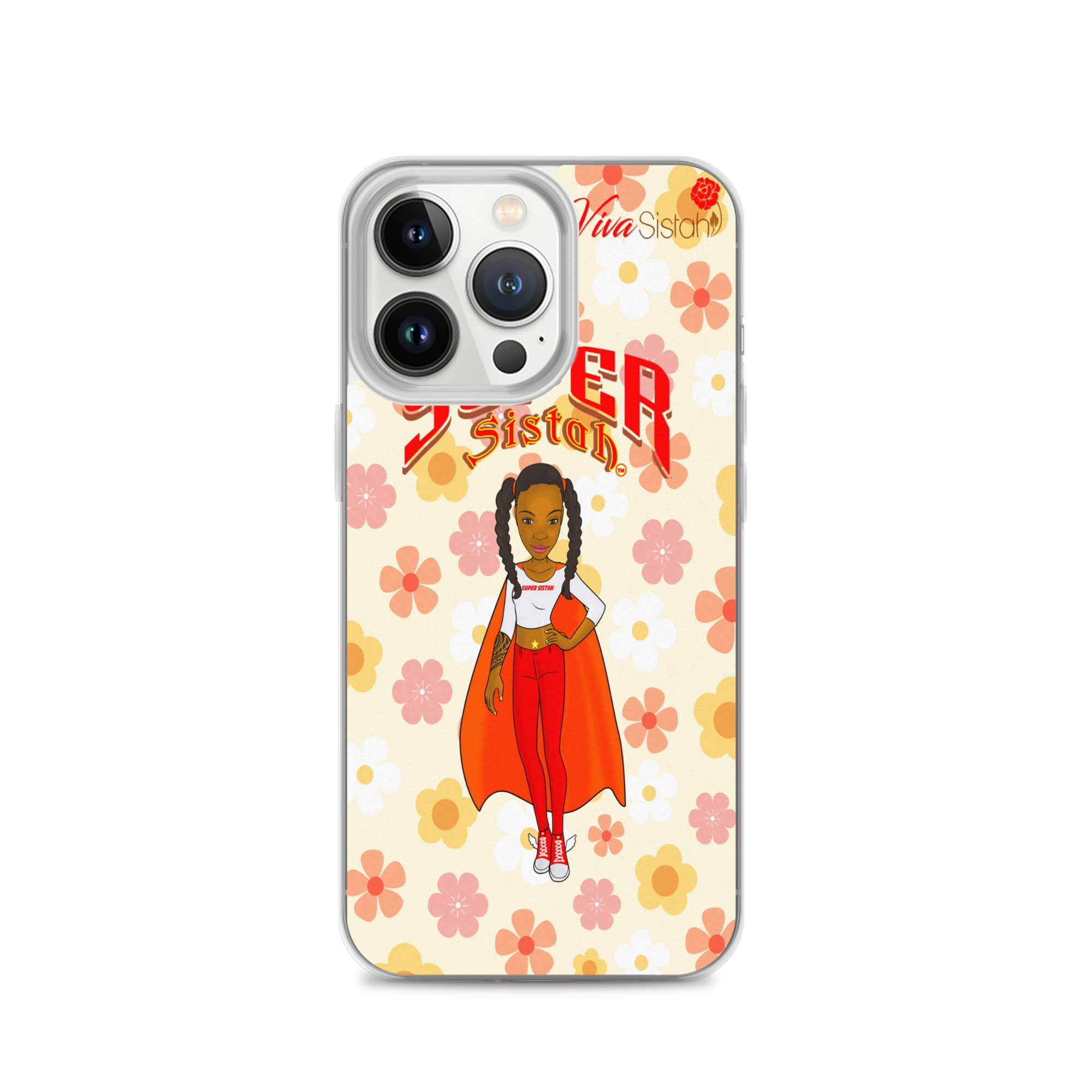 Clear Case for iPhone® Super Sistah floral - VivaSistah