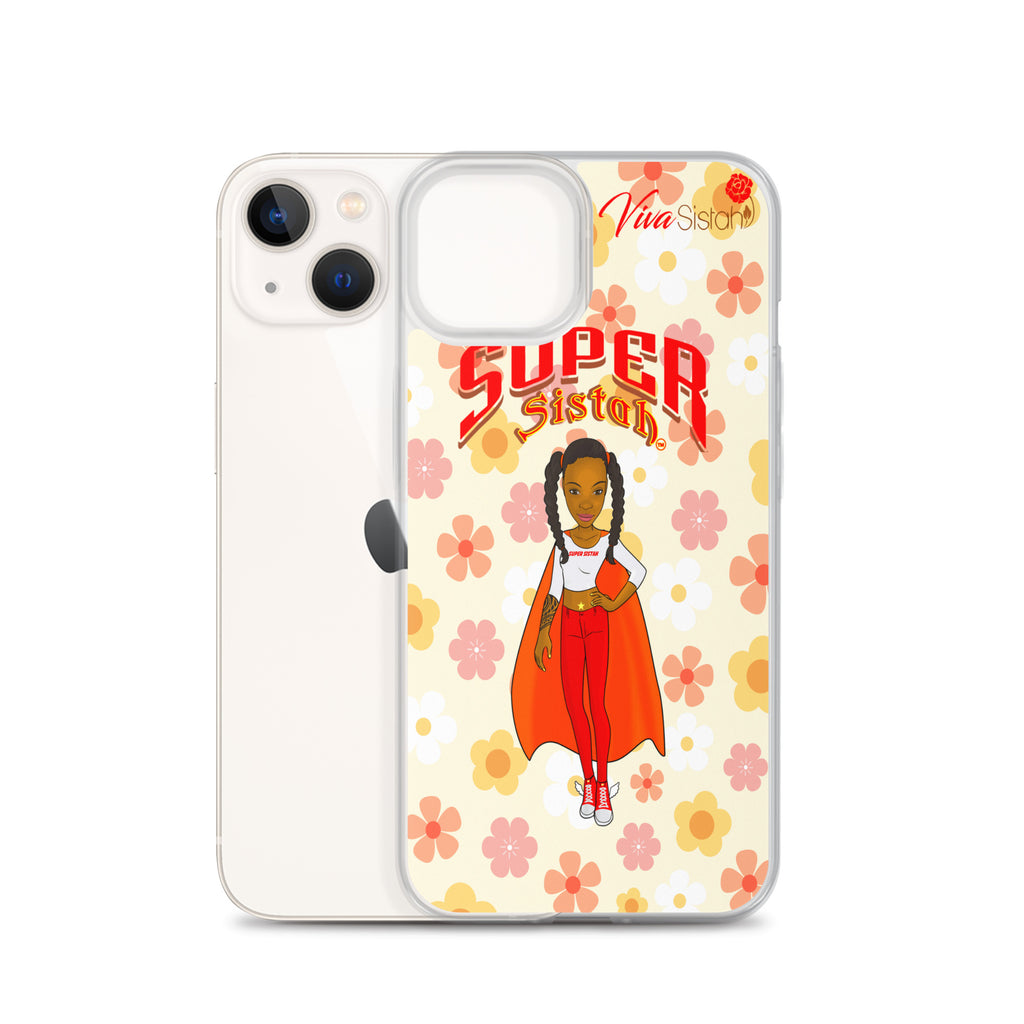 Clear Case for iPhone® Super Sistah floral - VivaSistah