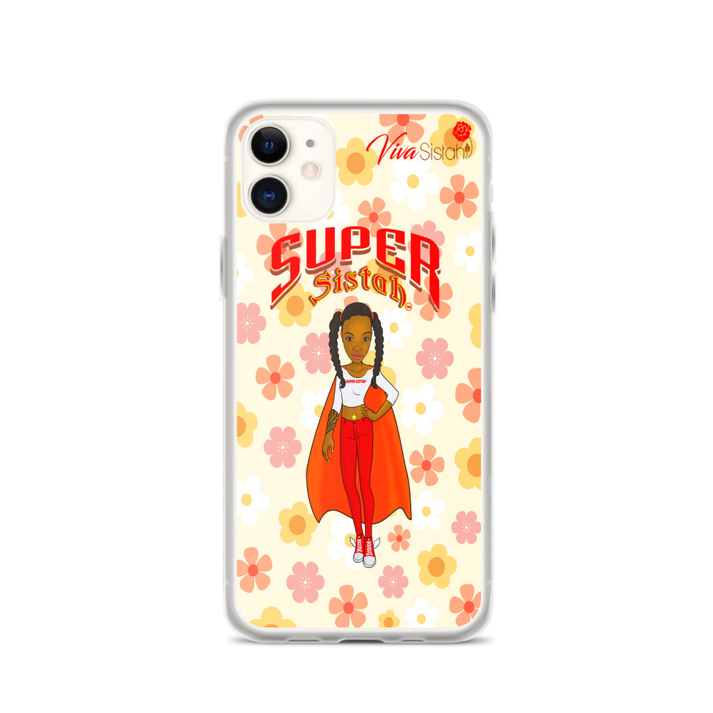 Clear Case for iPhone® Super Sistah floral - VivaSistah