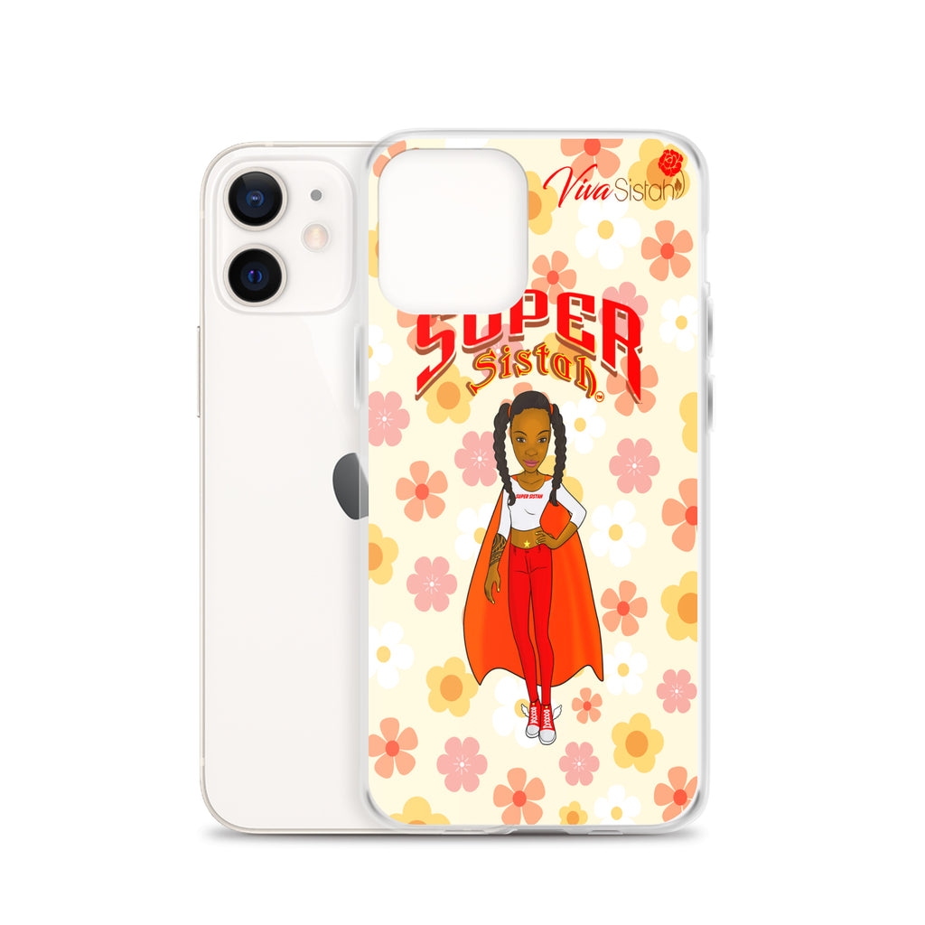 Clear Case for iPhone® Super Sistah floral - VivaSistah