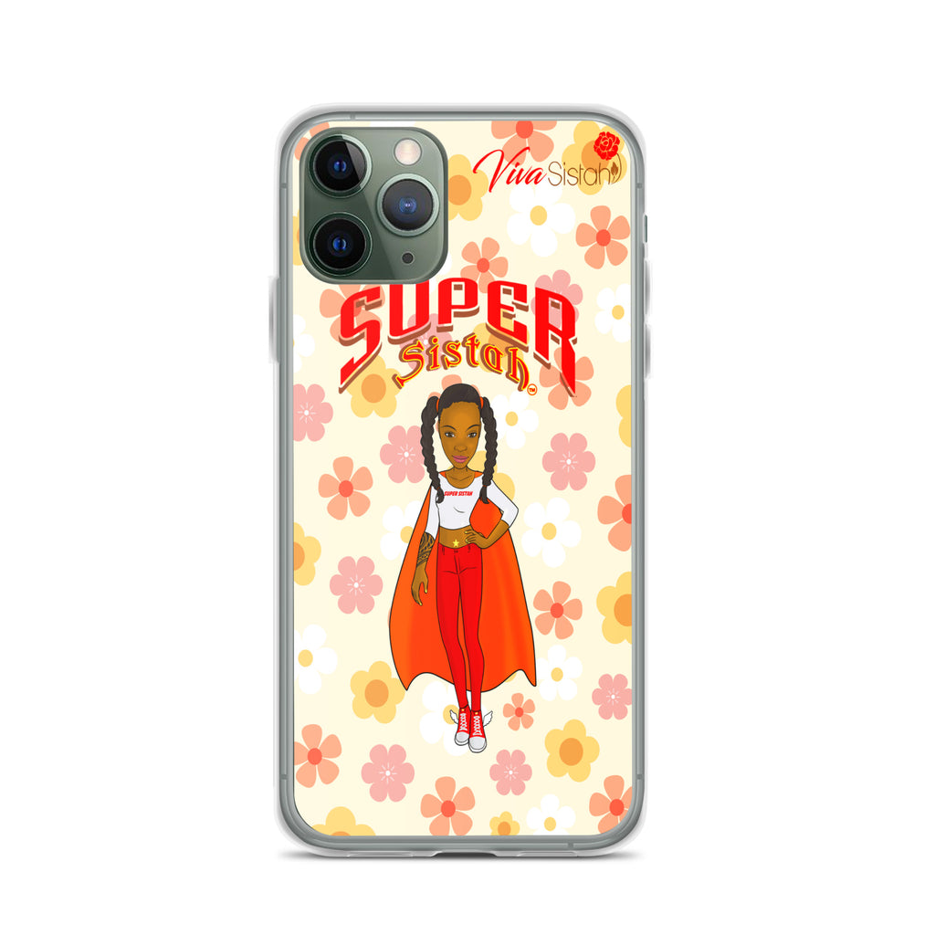 Clear Case for iPhone® Super Sistah floral - VivaSistah
