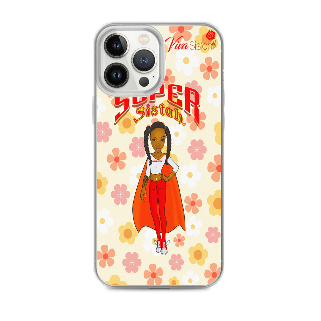 Clear Case for iPhone® Super Sistah floral - VivaSistah