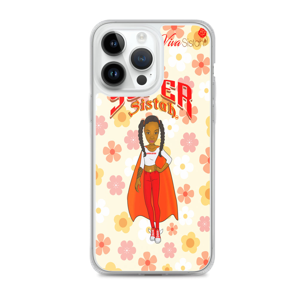 Clear Case for iPhone® Super Sistah floral - VivaSistah
