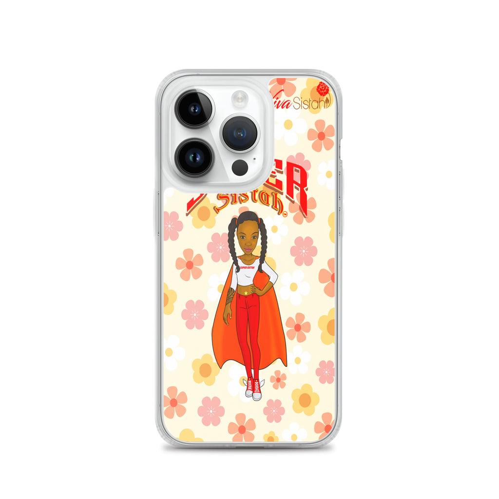 Clear Case for iPhone® Super Sistah floral - VivaSistah
