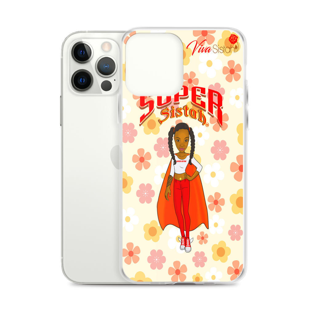 Clear Case for iPhone® Super Sistah floral - VivaSistah