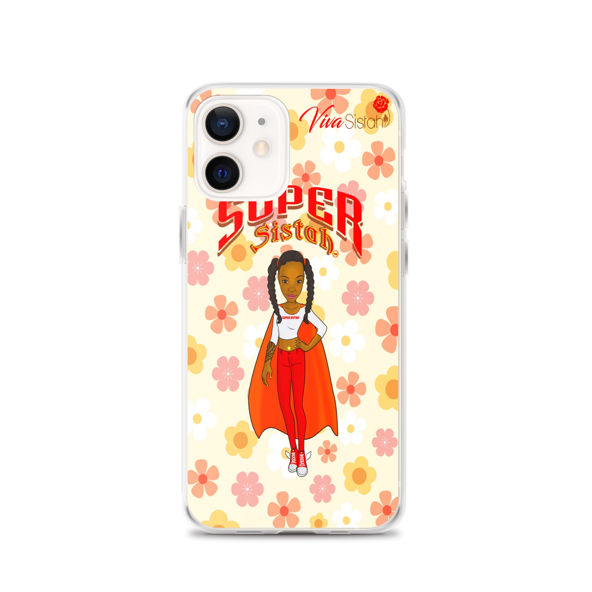 Clear Case for iPhone® Super Sistah floral - VivaSistah