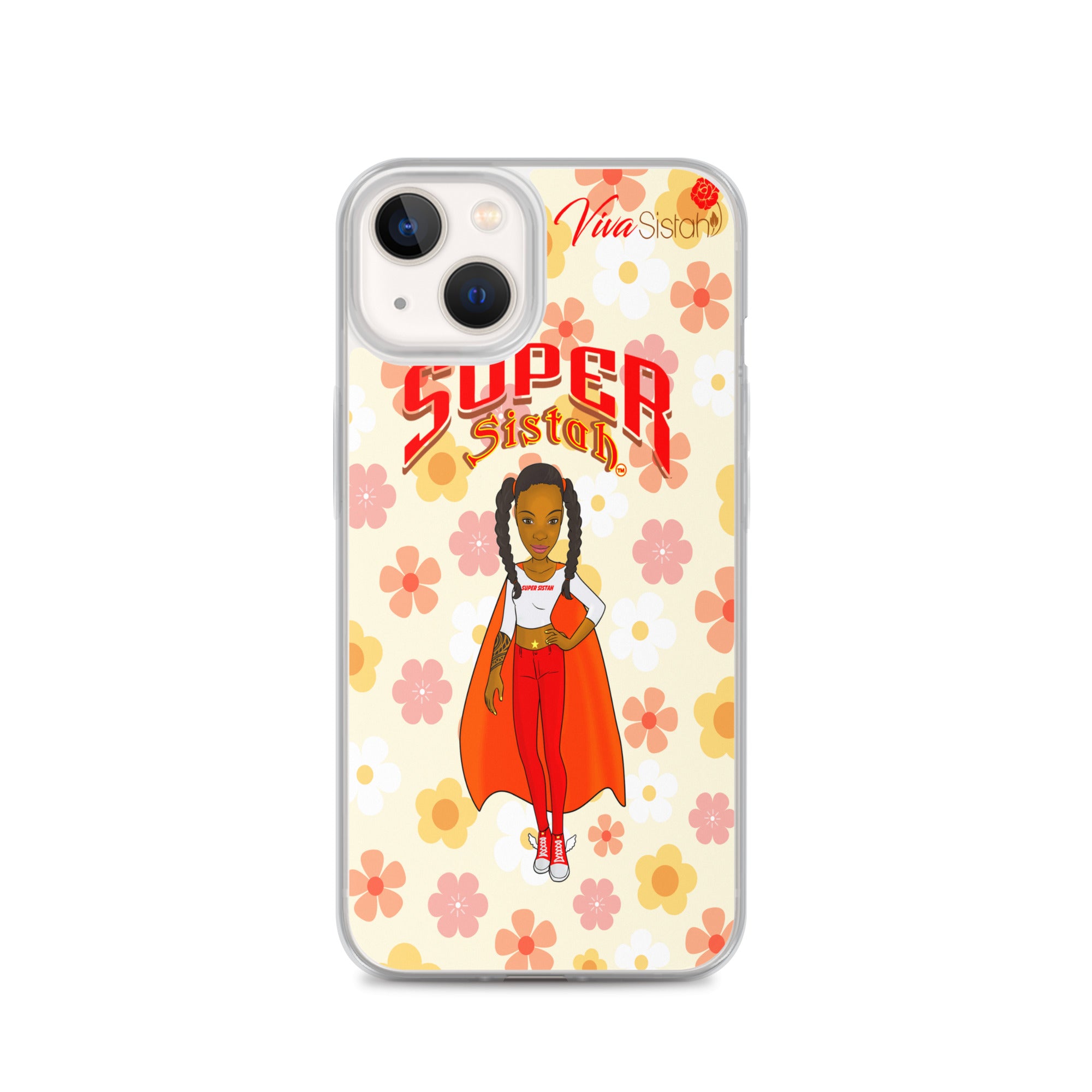 Clear Case for iPhone® Super Sistah floral - VivaSistah