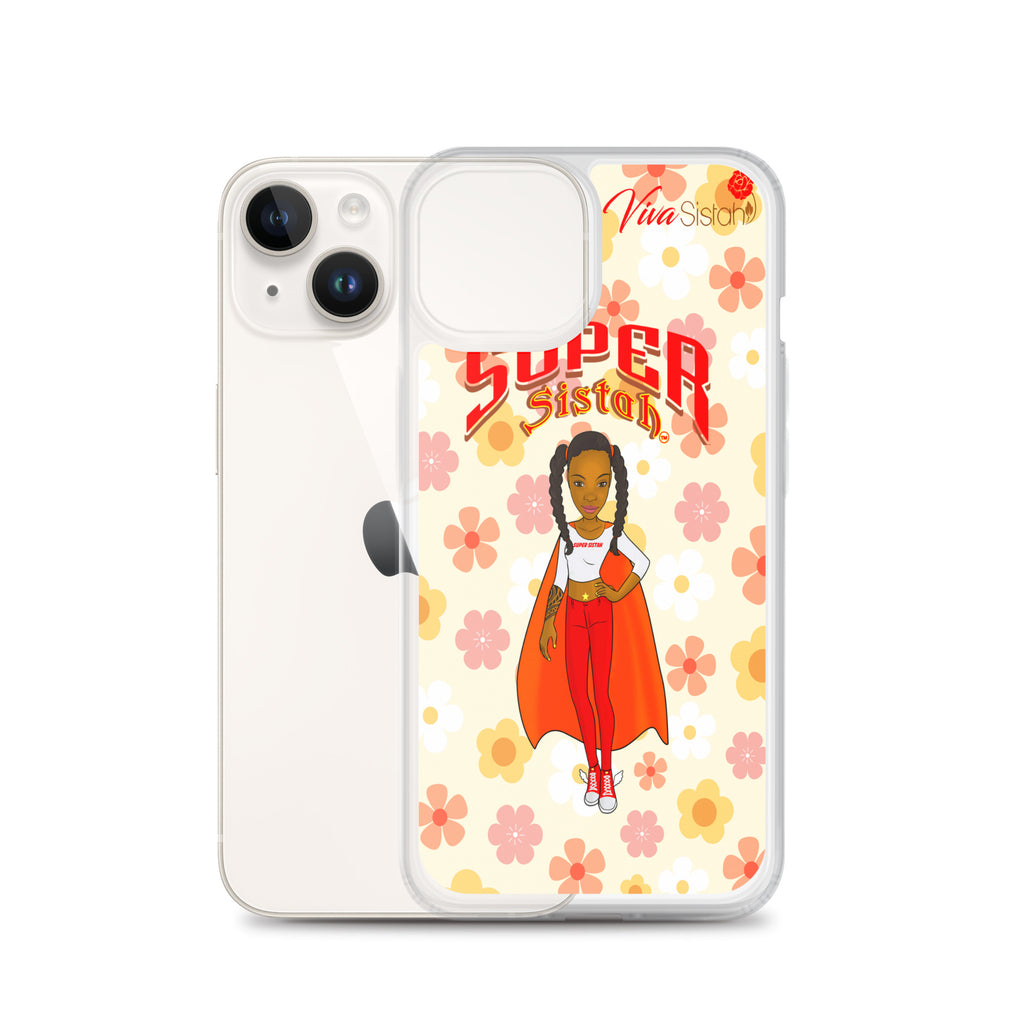 Clear Case for iPhone® Super Sistah floral - VivaSistah