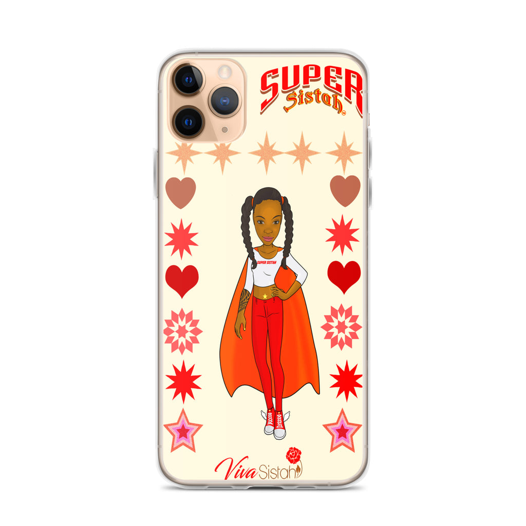Clear Case for iPhone® Super Sistah hearts stars and diamonds - VivaSistah