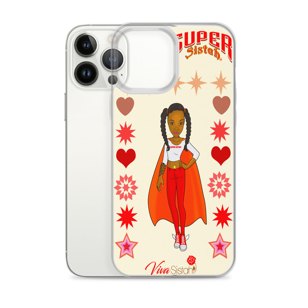 Clear Case for iPhone® Super Sistah hearts stars and diamonds - VivaSistah