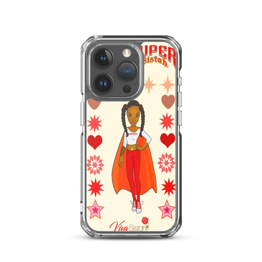 Clear Case for iPhone® Super Sistah hearts stars and diamonds