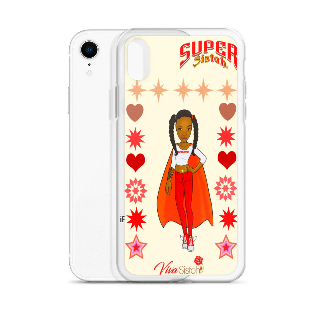 Clear Case for iPhone® Super Sistah hearts stars and diamonds