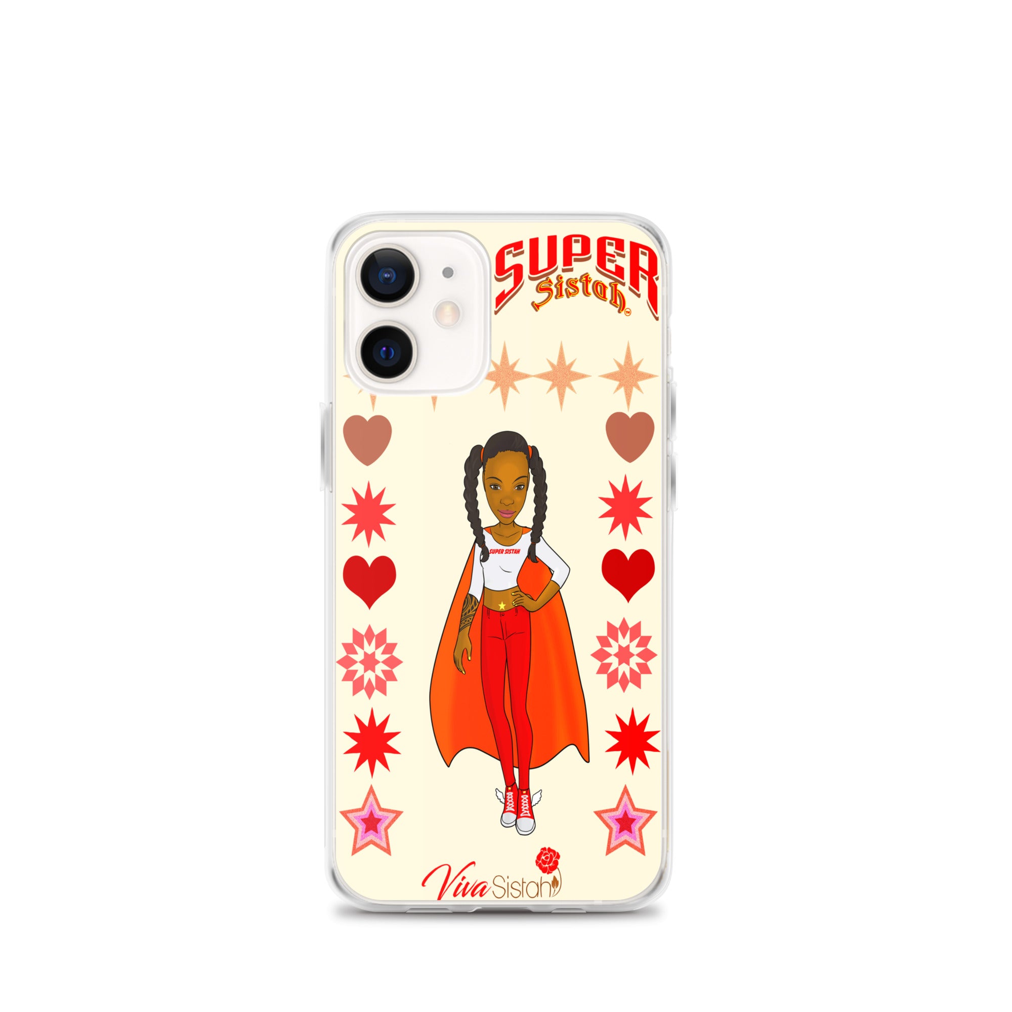 Clear Case for iPhone® Super Sistah hearts stars and diamonds - VivaSistah