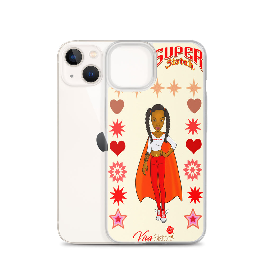 Clear Case for iPhone® Super Sistah hearts stars and diamonds - VivaSistah