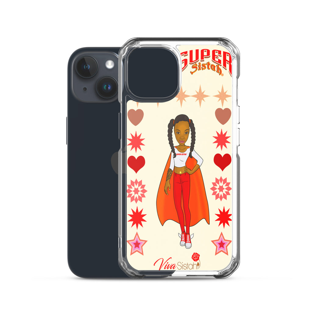 Clear Case for iPhone® Super Sistah hearts stars and diamonds