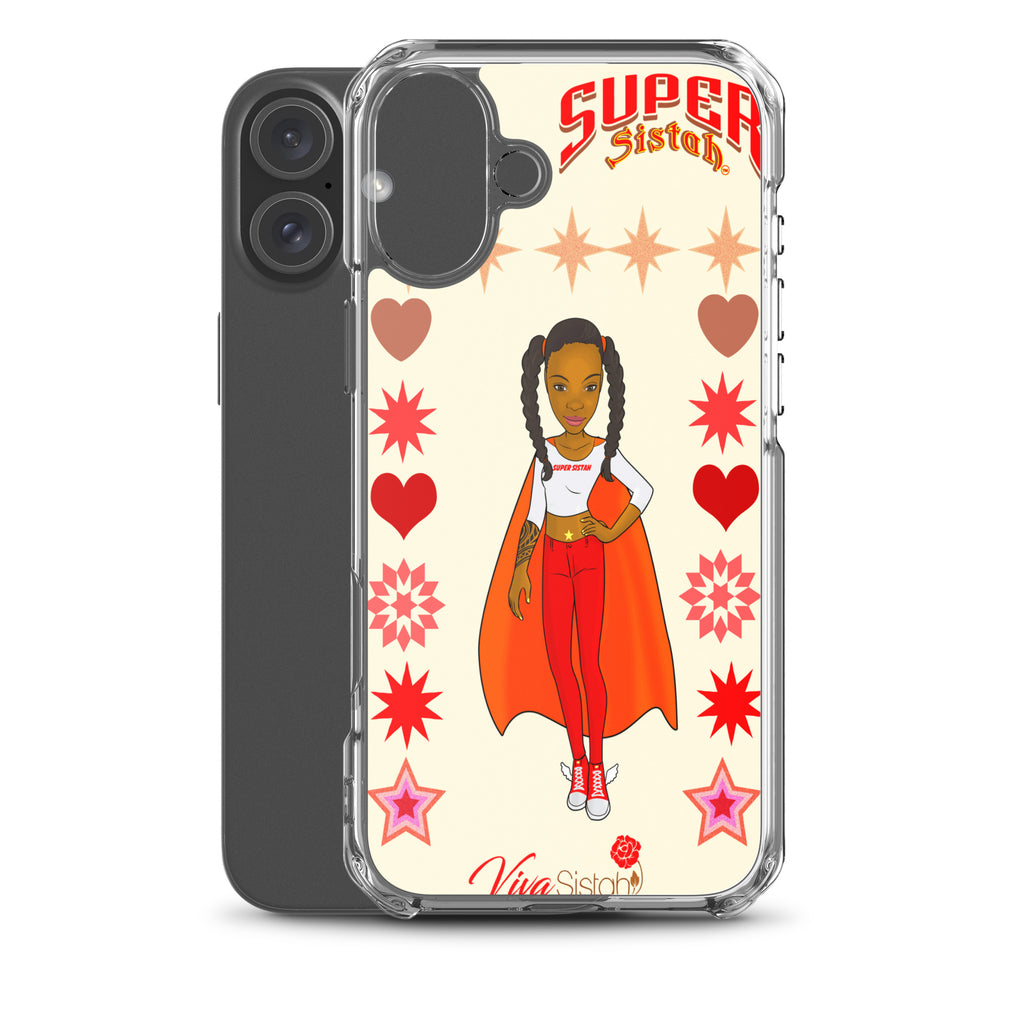 Clear Case for iPhone® Super Sistah hearts stars and diamonds