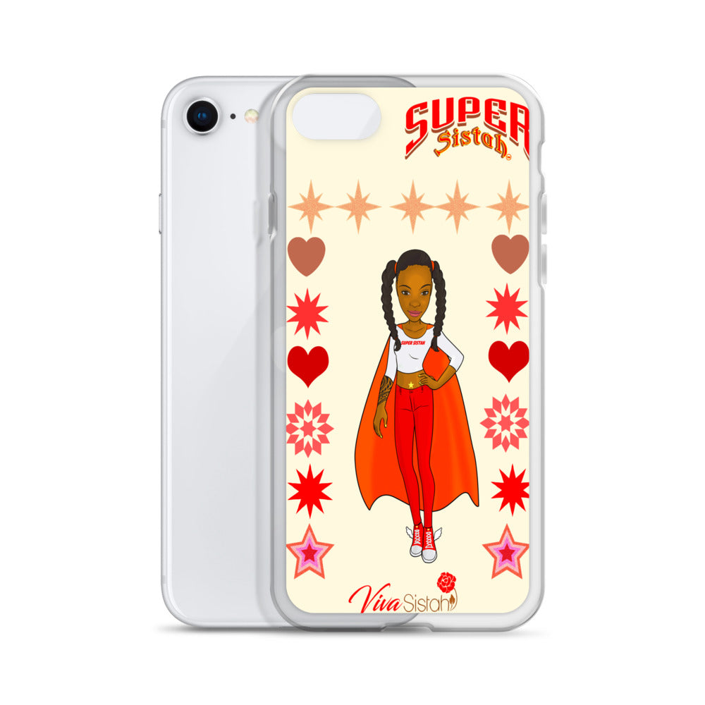 Clear Case for iPhone® Super Sistah hearts stars and diamonds