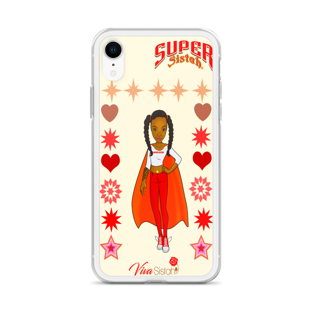 Clear Case for iPhone® Super Sistah hearts stars and diamonds