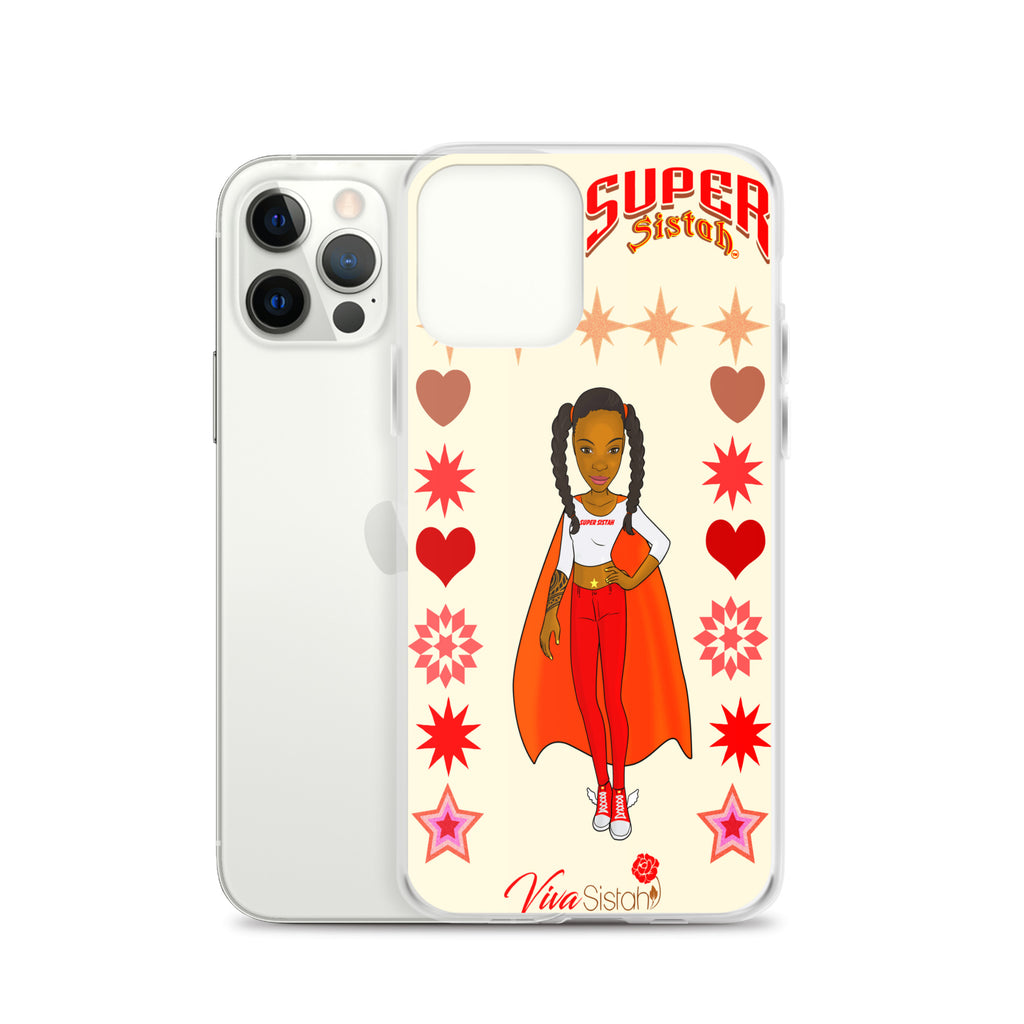 Clear Case for iPhone® Super Sistah hearts stars and diamonds - VivaSistah
