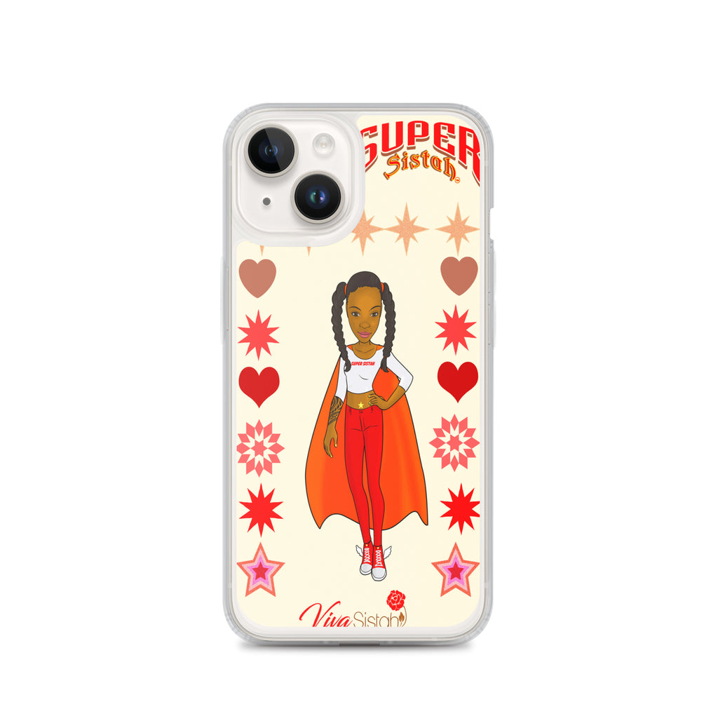 Clear Case for iPhone® Super Sistah hearts stars and diamonds - VivaSistah