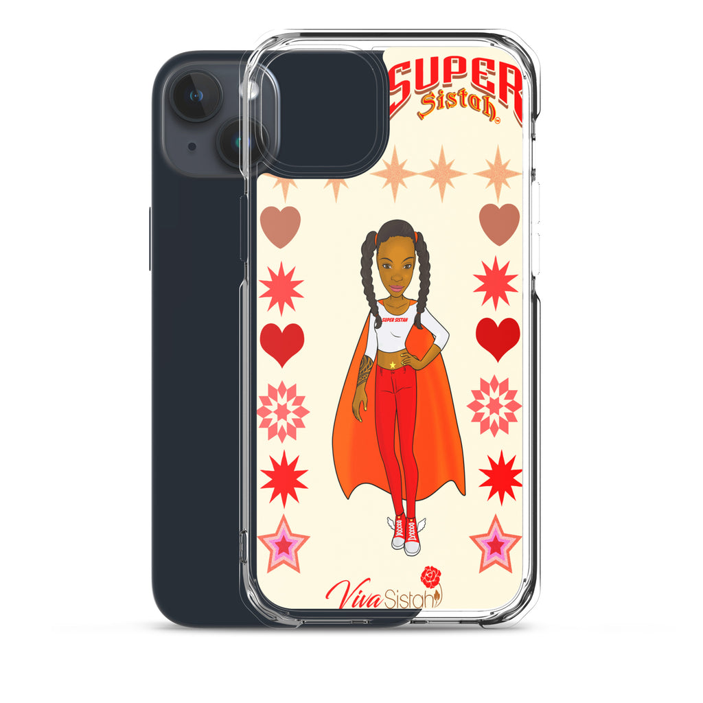 Clear Case for iPhone® Super Sistah hearts stars and diamonds