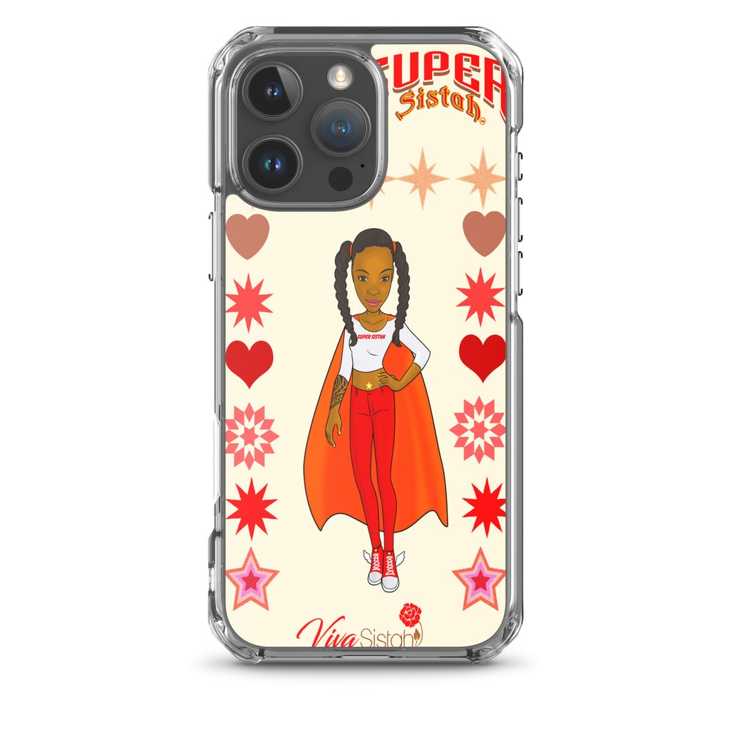 Clear Case for iPhone® Super Sistah hearts stars and diamonds