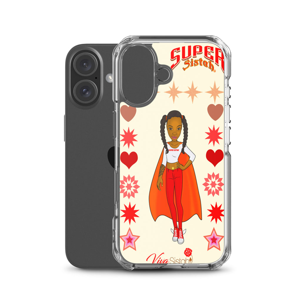 Clear Case for iPhone® Super Sistah hearts stars and diamonds