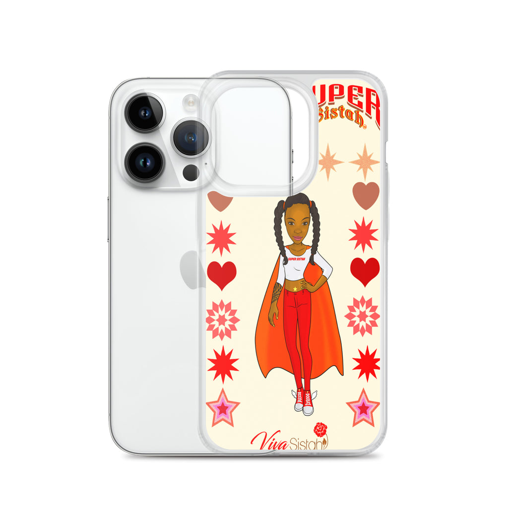 Clear Case for iPhone® Super Sistah hearts stars and diamonds - VivaSistah