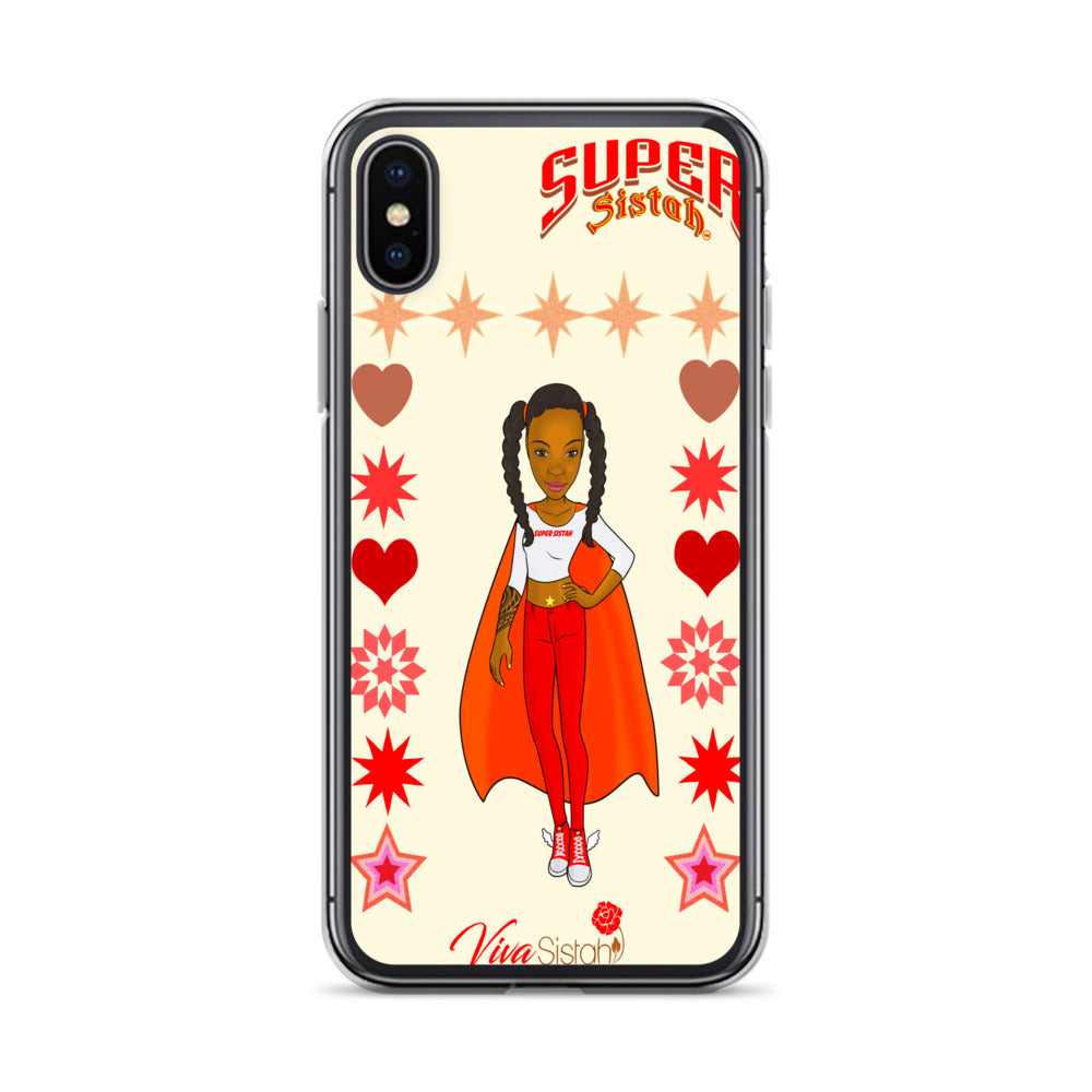 Clear Case for iPhone® Super Sistah hearts stars and diamonds